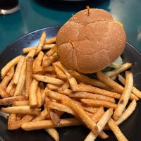 "Humboldt Green Party" with Beyond patty, vegan mayo, and vegan cheese. at Lost Coast Brewery in Eureka