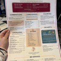 Menu  at Loco Burro in Knoxville