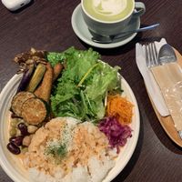 Seasonal Curry & Soy Matcha Latte  at Hids' Cafe & Bar in Gifu