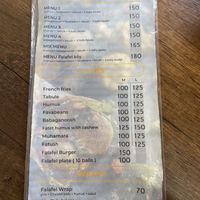 Current menu   at Falafel Köy in Istanbul
