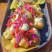 Taco met bloemkool at Mandarina Seaside Restaurant in Holbox