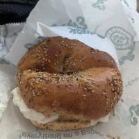 Everything bagel with tofu cream cheese at EWR - Ess-A-Bagel  in Newark