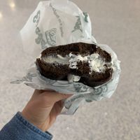 Pumpernickel with tofu cream cheesee  at EWR - Ess-A-Bagel  in Newark