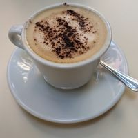 Cappuchino with plant milk at Bubbolitas Barcelona in Barcelona