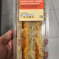 Hummus and curried carrot sandwich   at Waitrose - Yas Mall in Abu Dhabi