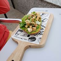 The vegan toast (with tofu, avocado, pumpkin seeds) at Jeric's Bar in Gran Canaria