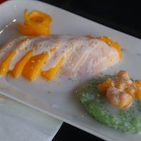 Mango with sticky rice and coconut cream at Kaengthai in Tarbes