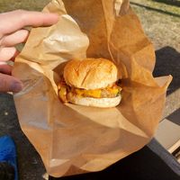 Spicy burger at Veggie Junkies Burger in Kobe