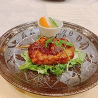 Soy meat patty with demi glacé sauce   at Sanboh Kan (at Tocen Goshoboh) - 餐房 閑（御所坊） in Kobe