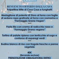 Menù vegan di Pasqua at Osteria 1960 BarSport in Pedersano