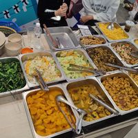 Buffet with all the options, the rice is in the corner in the back #Veganuary at Thiện Đức in Hanoi