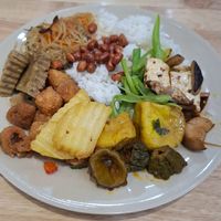 Dinner time: choose what you want, then heat up your plate! at Thiện Đức in Hanoi