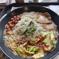 酸辣粉 suānlàfěn spicy sour noodles  at Happy Veggie - 天街素食 in Budapest