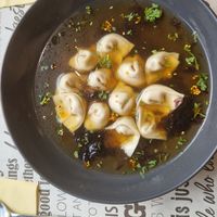 Celery Wonton at Happy Veggie - 天街素食 in Budapest