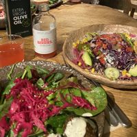 Latin Lover Salad and a Falafel saladd  at Honest Greens - Las Ramblas in Barcelona