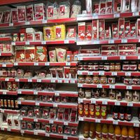 Big Naturalia (organic store) section with many vegan products   at Petit Casino in Chamrousse