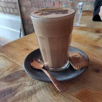 Soya mocha (and free biscuit!) at Orso in Leicester