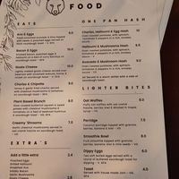 Menu at Orso in Leicester