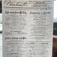 Vegan dishes marked with a "v" in the menu  at Blackwell's Catering in Lewisburg