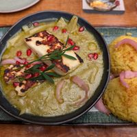 Vegetarische curry met haloumi at Brasserie Quinty's in De Koog