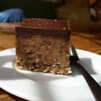 Peanut chocolate cake at Prana Kafe in Arendal