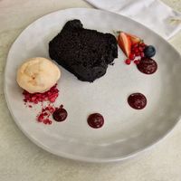 Fudge cake (vegan) at Mission Estate Restaurant in Napier