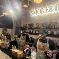 Great bar team   at Smoke & Bitters in Dikwella