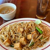Vegan Pad Thai with fried tofu.  Each bite delivered a delightful medley of flavors. at Pad Thai Restaurant in St Paul
