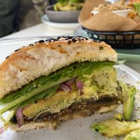 Vegan burger at Surf Riders Cafe  in Durban
