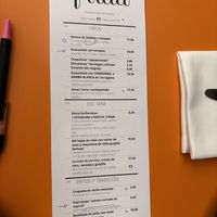 Marked menu  at Frida in Tarragona