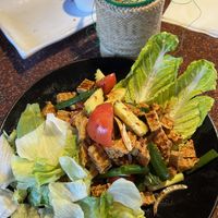 Thai tofu salad (vegan) with sticky rice  at Royal YUM in Denton