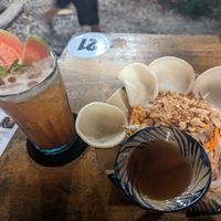Banana blossom salad and guava tea at Bếp Chay Mái Hiên - Maybe closed in Can Tho