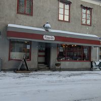 Outside of Alma's Cafe at Almas Café AB in Borlaenge