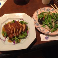 Chicken style plus Flower of a Lily at It's Vegetable in Tokyo