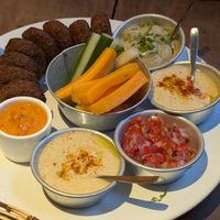 Falafel plate at El Café de Acá in Asuncion