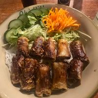 Rice noodle salad with vegan spring rolls at Phở Việt in Grafenwoehr
