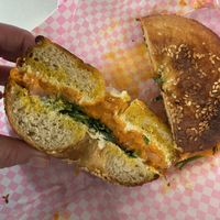 Lox and smear bagel  at Okja - Kloof in Cape Town