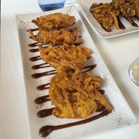 Fried bahji  at Namaste in Ibiza