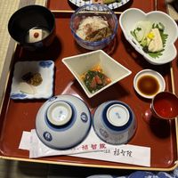 Soba noodles, 2 different tofu dishes, pickles etc   at Fukuchiin - 福智院 in Wakayama