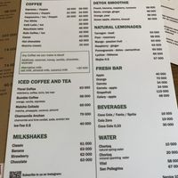 Drinks menu  at Gosht in Tashkent