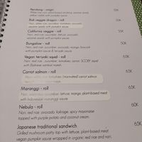 Menu at Taksu Galeria in Ubud