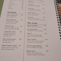 Menu at Taksu Galeria in Ubud