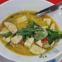 Green curry with tofu at Welcome ThaiFood in Bangkok