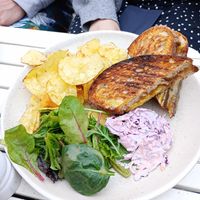 (Vegan) cheese and onion toastie at The Salisbury Orangery in Salisbury