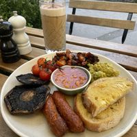 The Vegan Orangery breakfast and Dirty Chai Iced drink  at The Salisbury Orangery in Salisbury