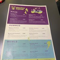 Thr menu  at Electro Camel in Sofia