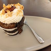 tastiest chocolate muffin ever, fluffy, creamy, hazelnut cream 🤤🤤🤤 at Crema & Cioccolato in Bari