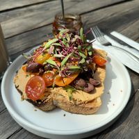 Toast de Hummus  at Cafe Communidad in Mexico City