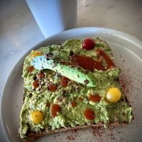 Avocado toast, and Matcha 🍵 green and green😄  at Romancing The Bean in Burbank
