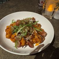 Korean fried cauliflower can be made vegan by omitting the lime crema  at Vintage Tavern in Port Huron